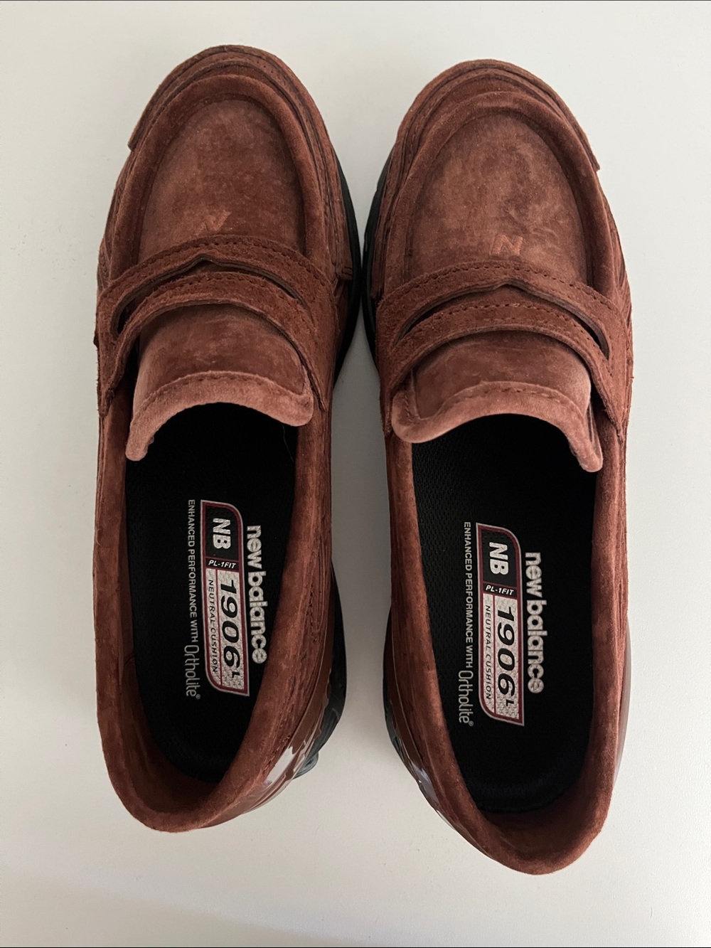 New Balance 1906 L Unisex Suede Penny Loafers in Chestnut Brown